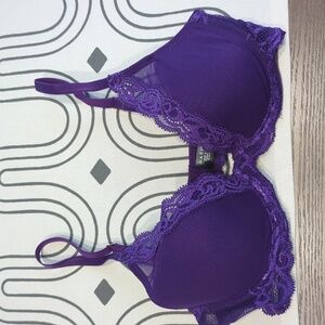 Purple Natori Feathers Bra (34B)